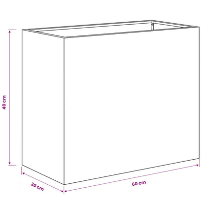Plantenbak Wit 60 x 30 x 40 cm Koudgewalst staal