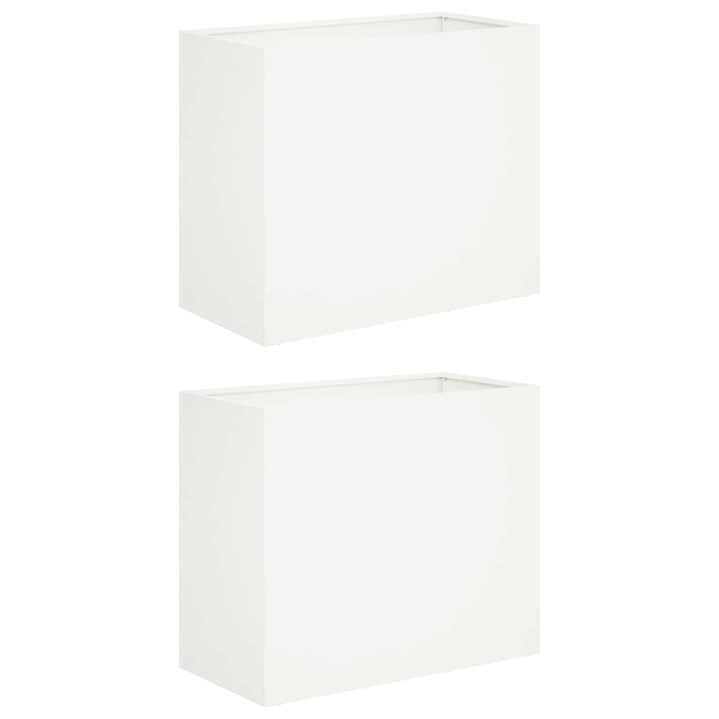 Plantenbak 2 st Wit 60 x 30 x 40 cm Koudgewalst staal