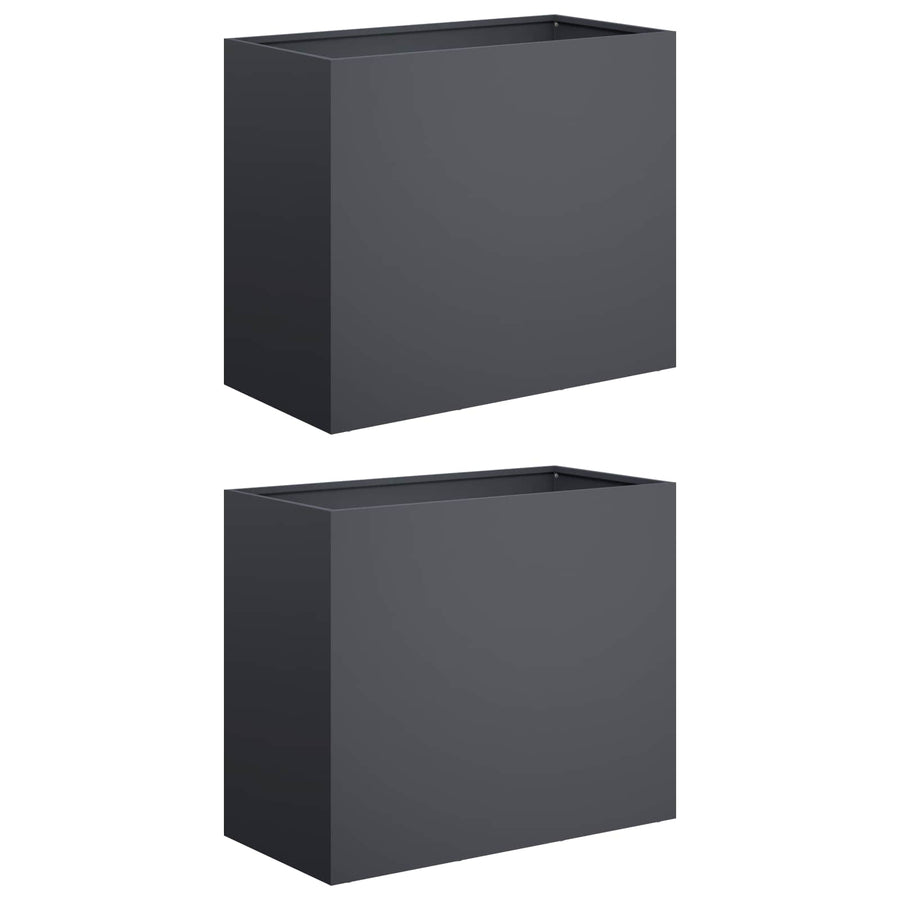 Plantenbak 2 st Antraciet 60 x 30 x 40 cm Koudgewalst staal