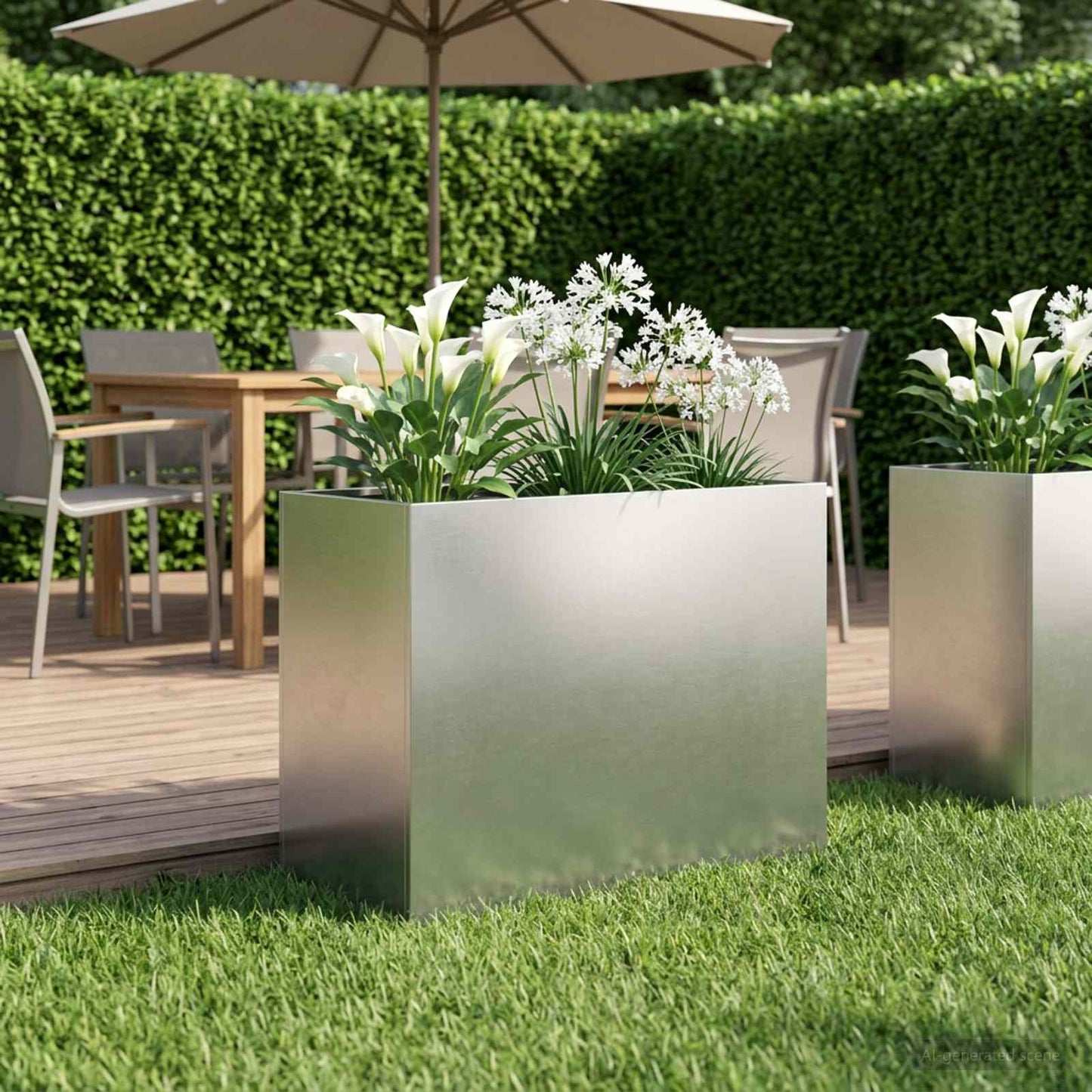 Plantenbak zilver 60 x 30 x 40 cm Roestvrij staal