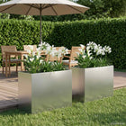 Plantenbakken roestvrij staal 60x30x40 cm zilver set van 2