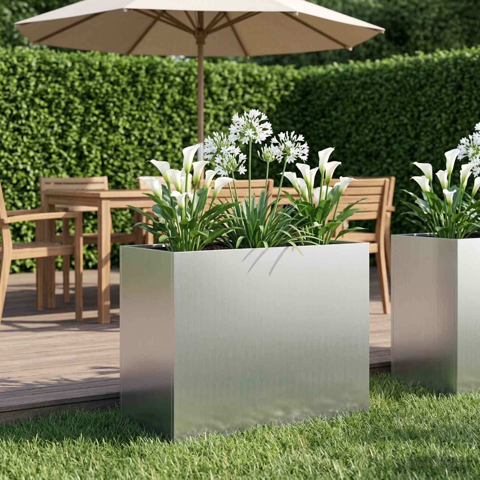 Plantenbak zilver 60 x 30 x 40 cm Gegalvaniseerd staal