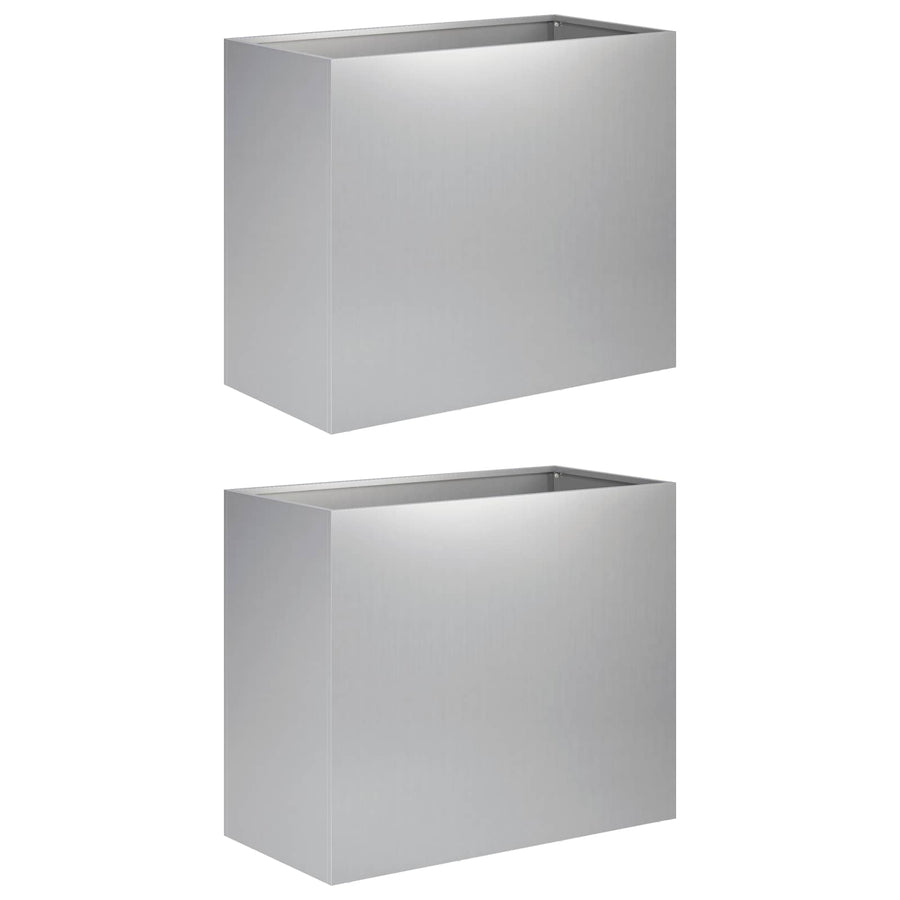 Plantenbak 2 st zilver 60 x 30 x 40 cm Gegalvaniseerd staal