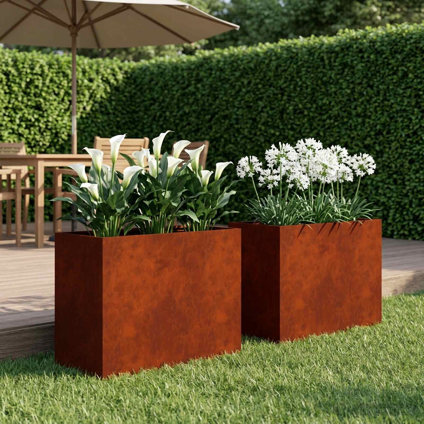 Plantenbak 2 st Roestkleurig 60 x 30 x 40 cm weervast staal