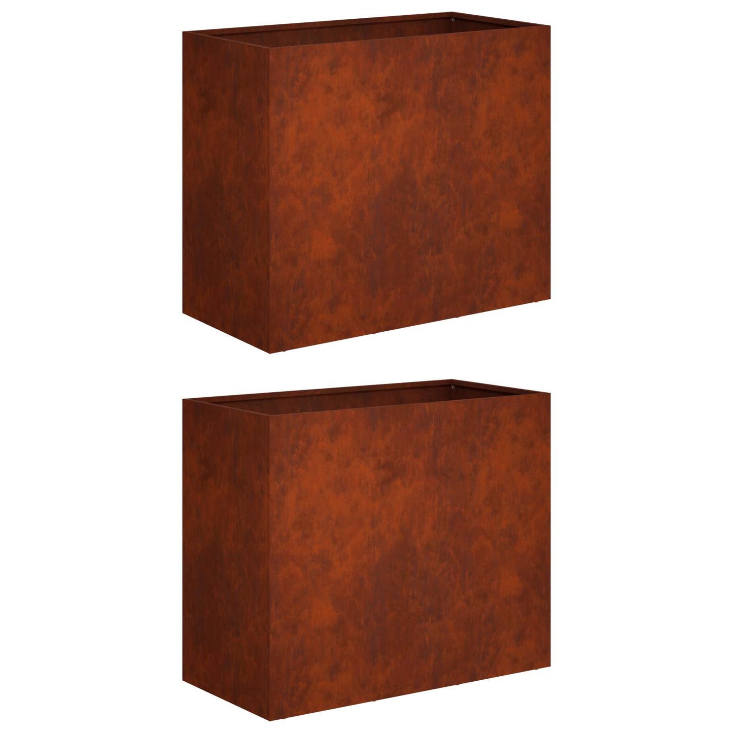 Plantenbak 2 st Roestkleurig 60 x 30 x 40 cm weervast staal