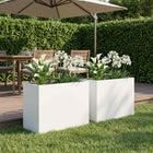 Plantenbak 2 stuks wit 60x30x50 cm staal