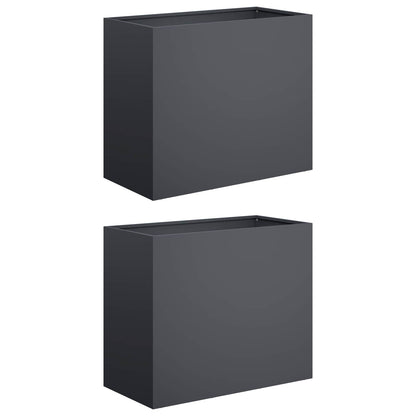 Plantenbak 2 st Antraciet 60 x 30 x 50 cm Koudgewalst staal