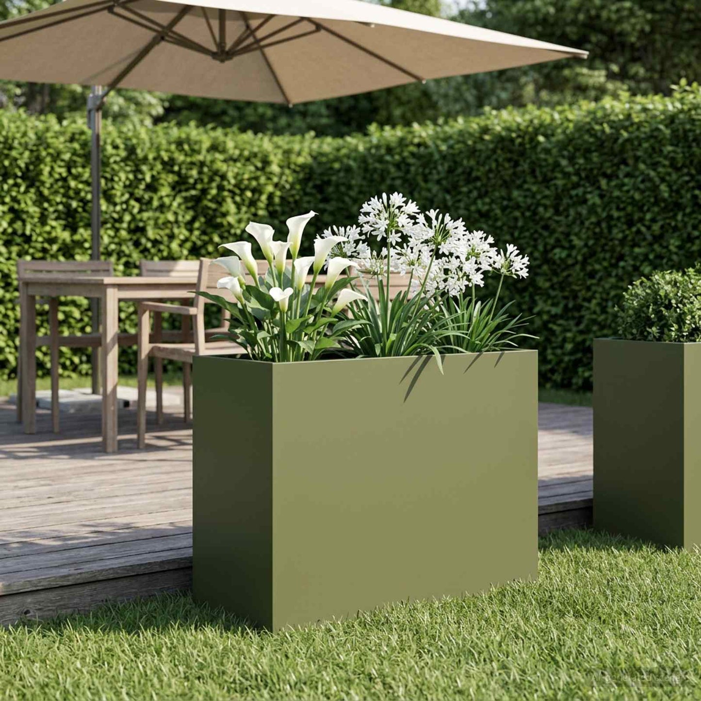 Plantenbak Olijfgroen 60 x 30 x 50 cm Koudgewalst staal
