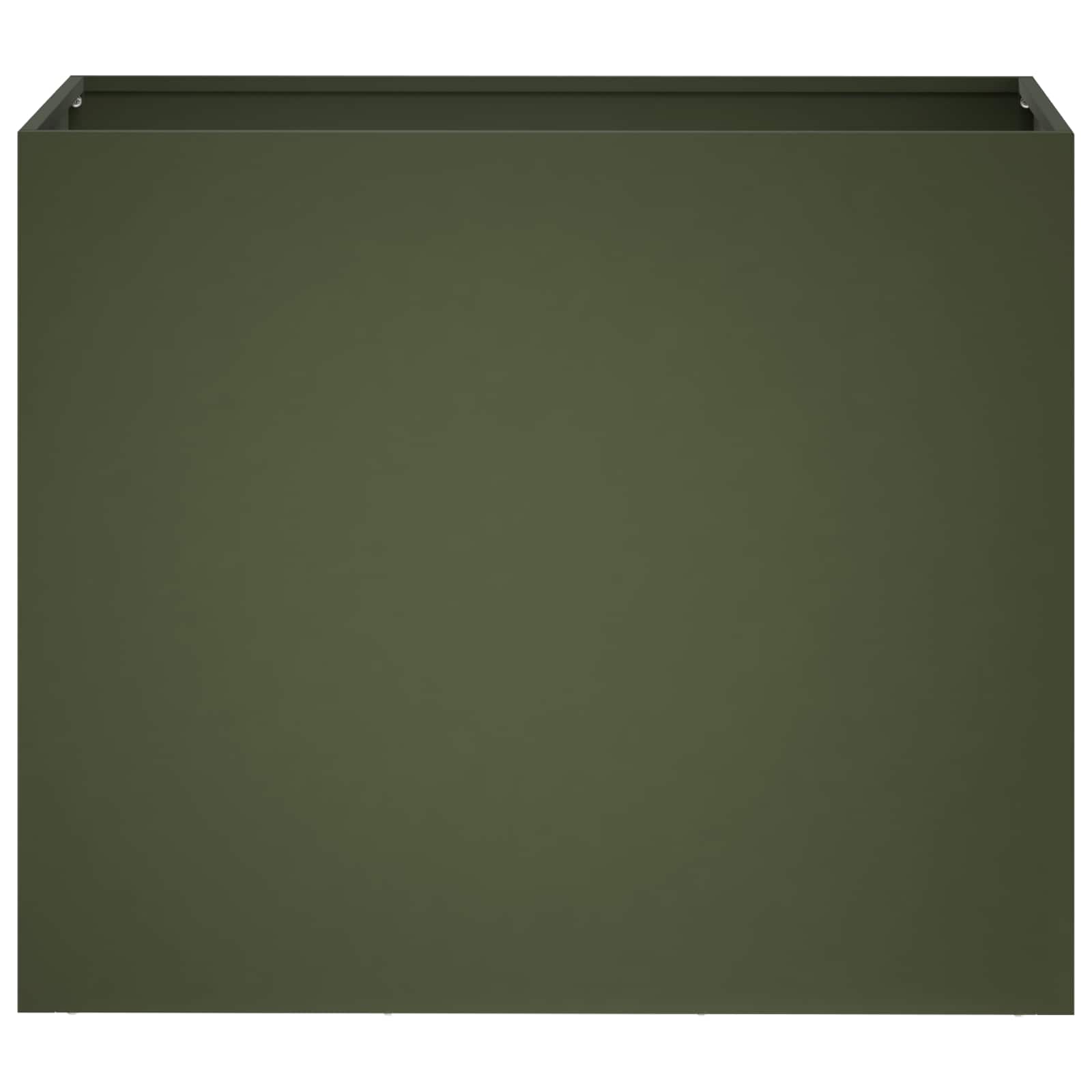Plantenbak 2 st Olijfgroen 60 x 30 x 50 cm Koudgewalst staal