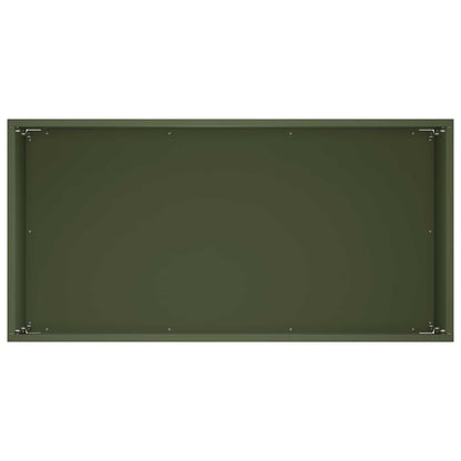 Plantenbak 2 st Olijfgroen 60 x 30 x 50 cm Koudgewalst staal