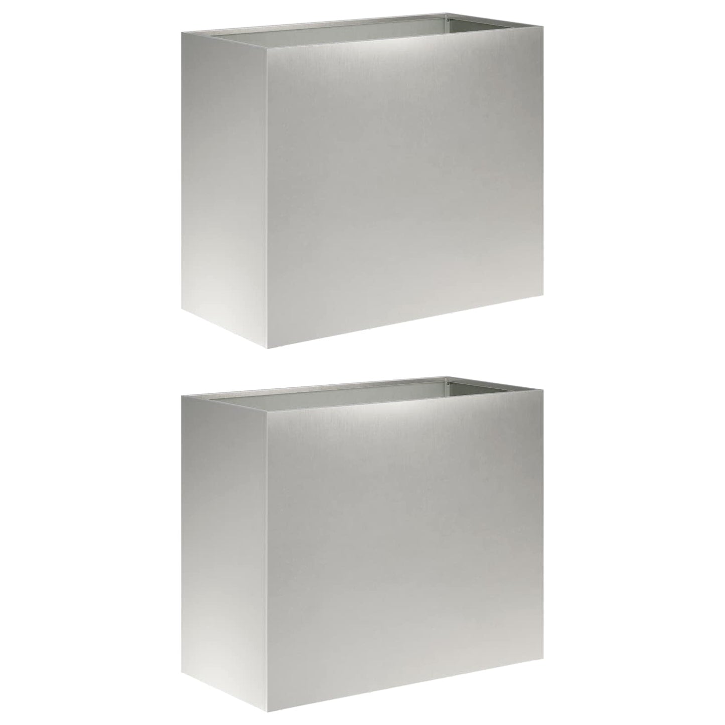 Plantenbak 2 st zilver 60 x 30 x 50 cm Roestvrij staal