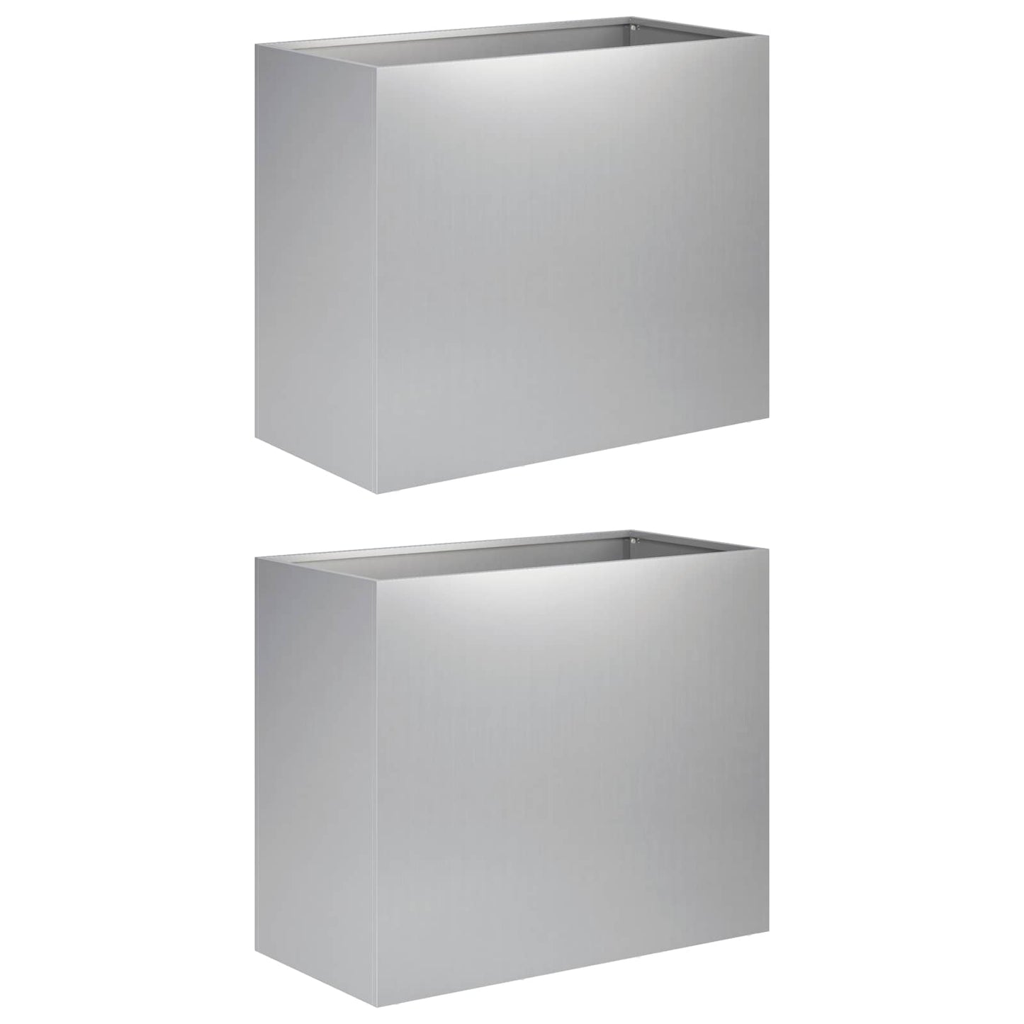 Plantenbak 2 st zilver 60 x 30 x 50 cm Gegalvaniseerd staal