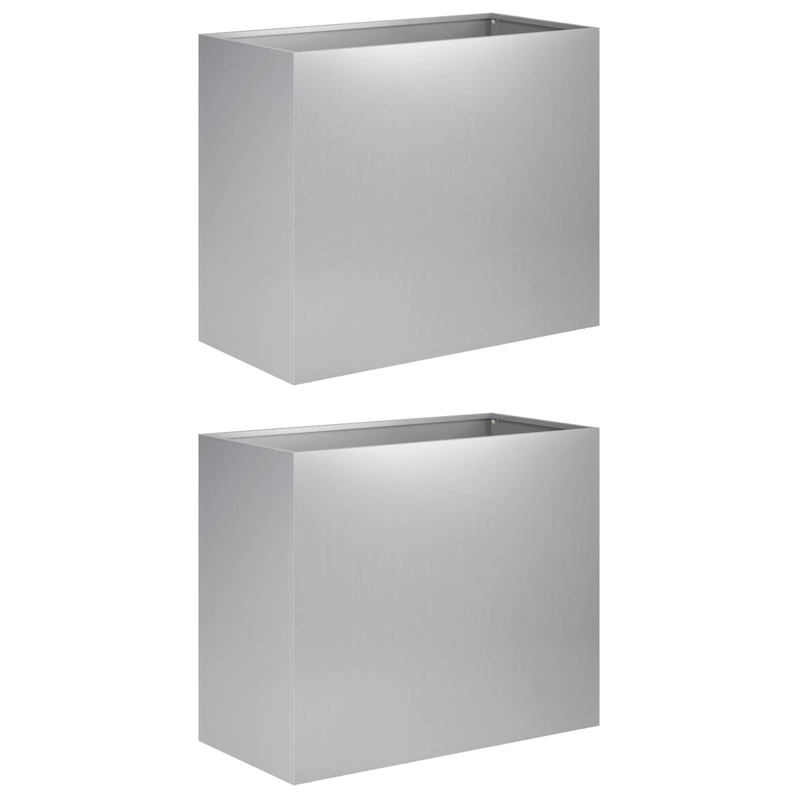 Plantenbak 2 st zilver 60 x 30 x 50 cm Gegalvaniseerd staal