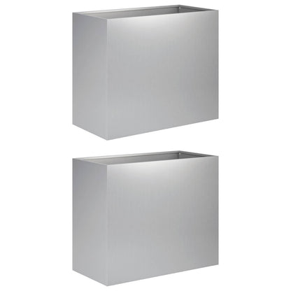Plantenbak 2 st zilver 60 x 30 x 50 cm Gegalvaniseerd staal