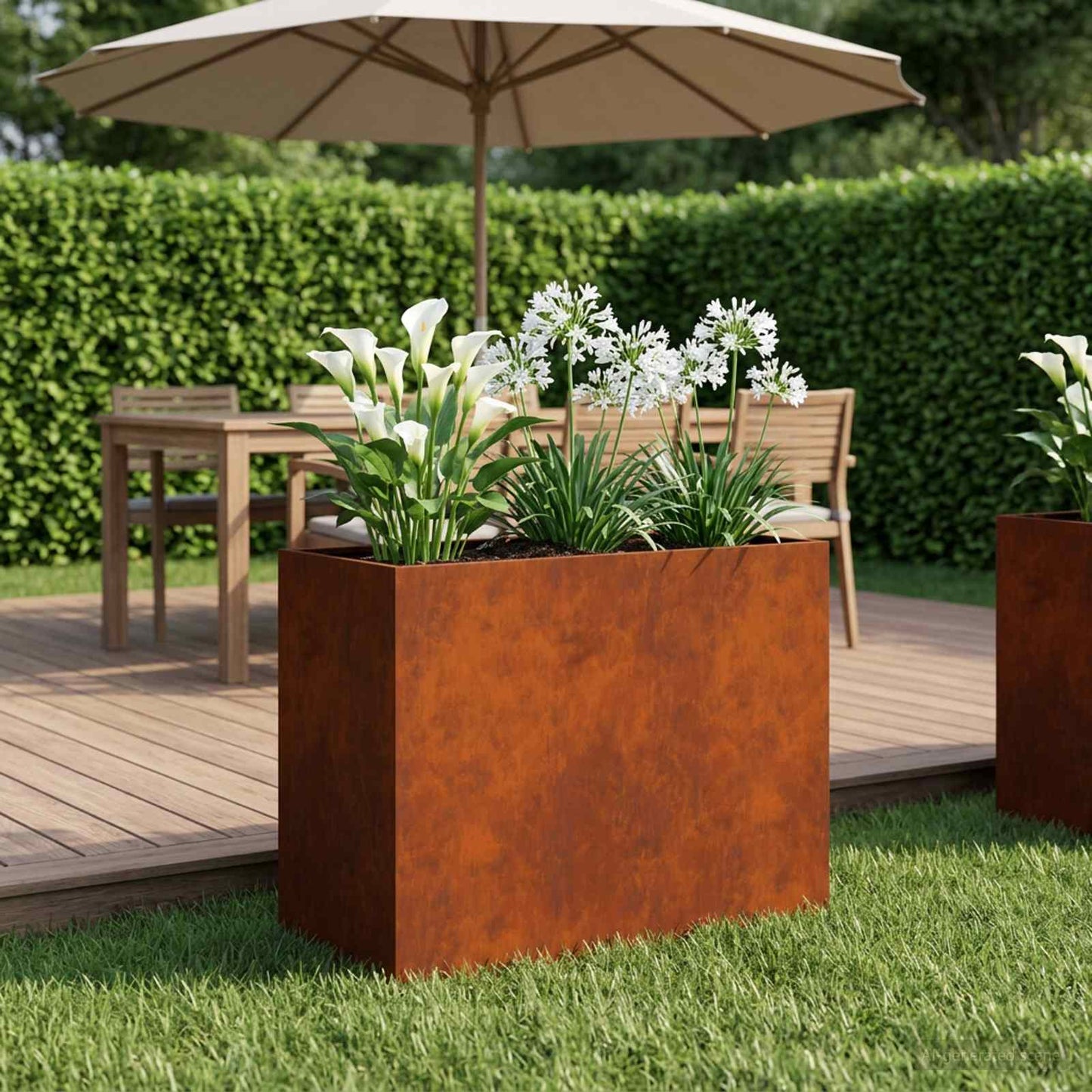 Plantenbak Roestkleurig 60 x 30 x 50 cm weervast staal