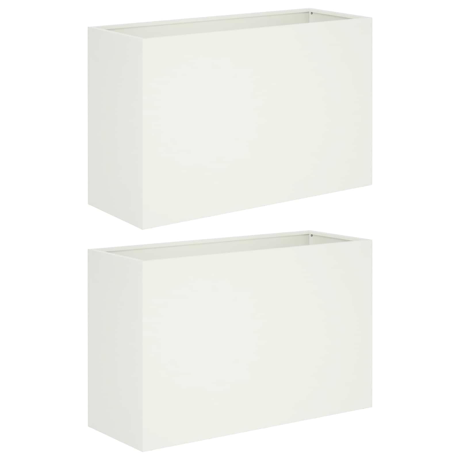 Plantenbak 2 st Wit 80 x 30 x 40 cm Koudgewalst staal