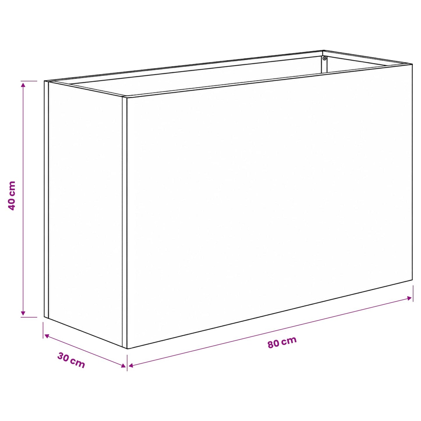 Plantenbak Olijfgroen 80 x 30 x 40 cm Koudgewalst staal