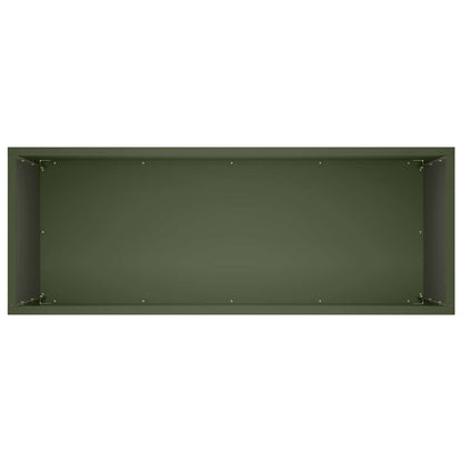 Plantenbak 2 st Olijfgroen 80 x 30 x 40 cm Koudgewalst staal