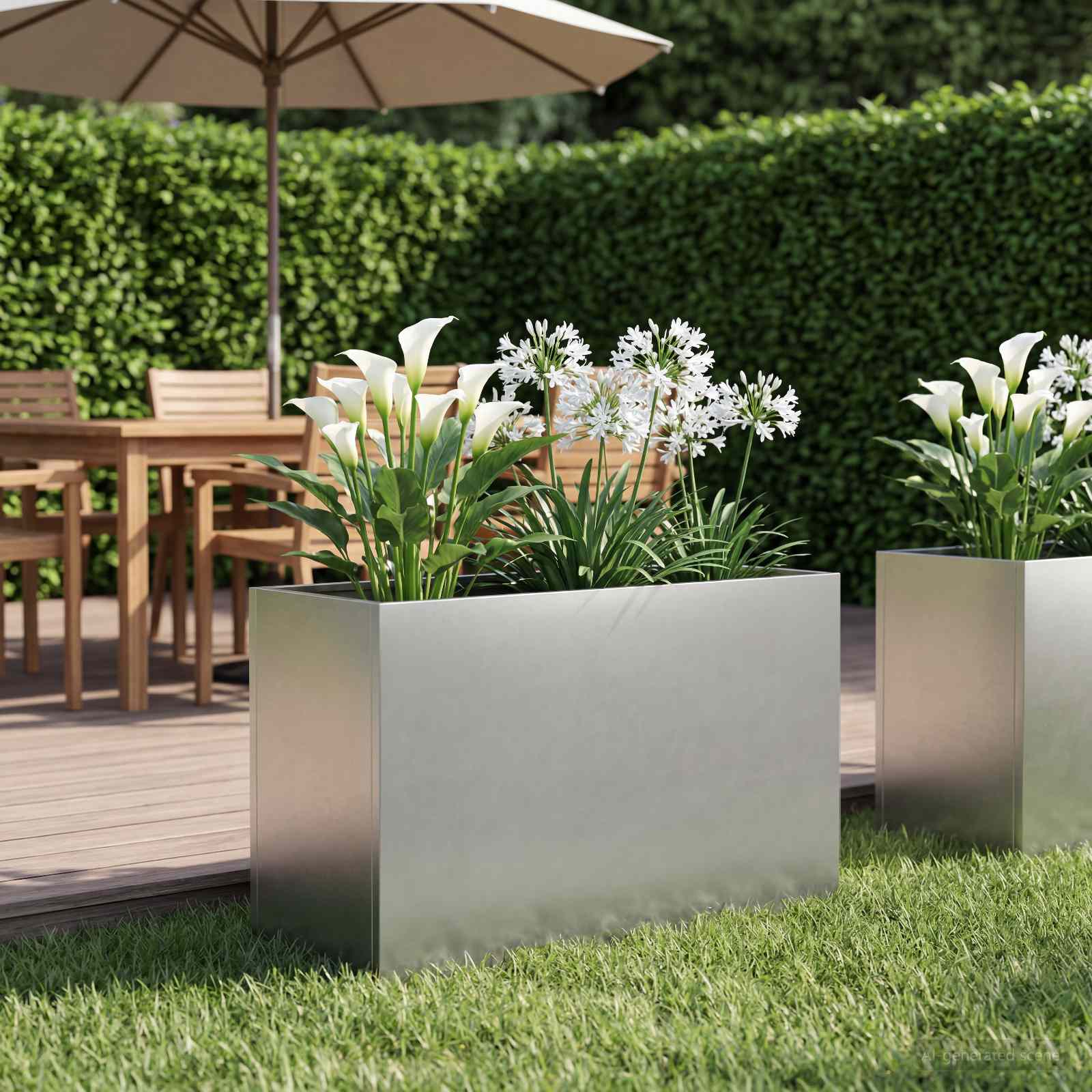Plantenbak zilver 80 x 30 x 40 cm Roestvrij staal