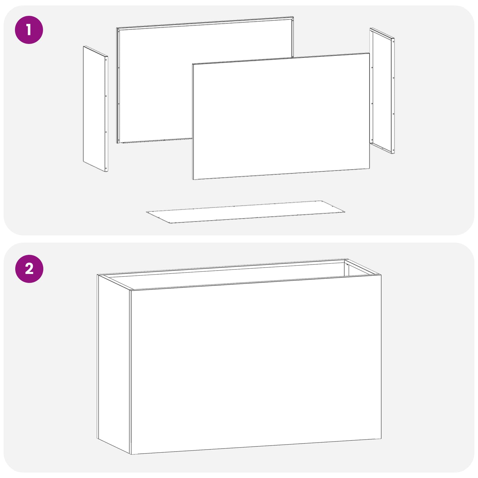 Plantenbak zilver 80 x 30 x 40 cm Gegalvaniseerd staal