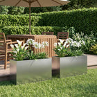 Plantenbak gegalvaniseerd staal 2 st 80x30x40 cm zilver