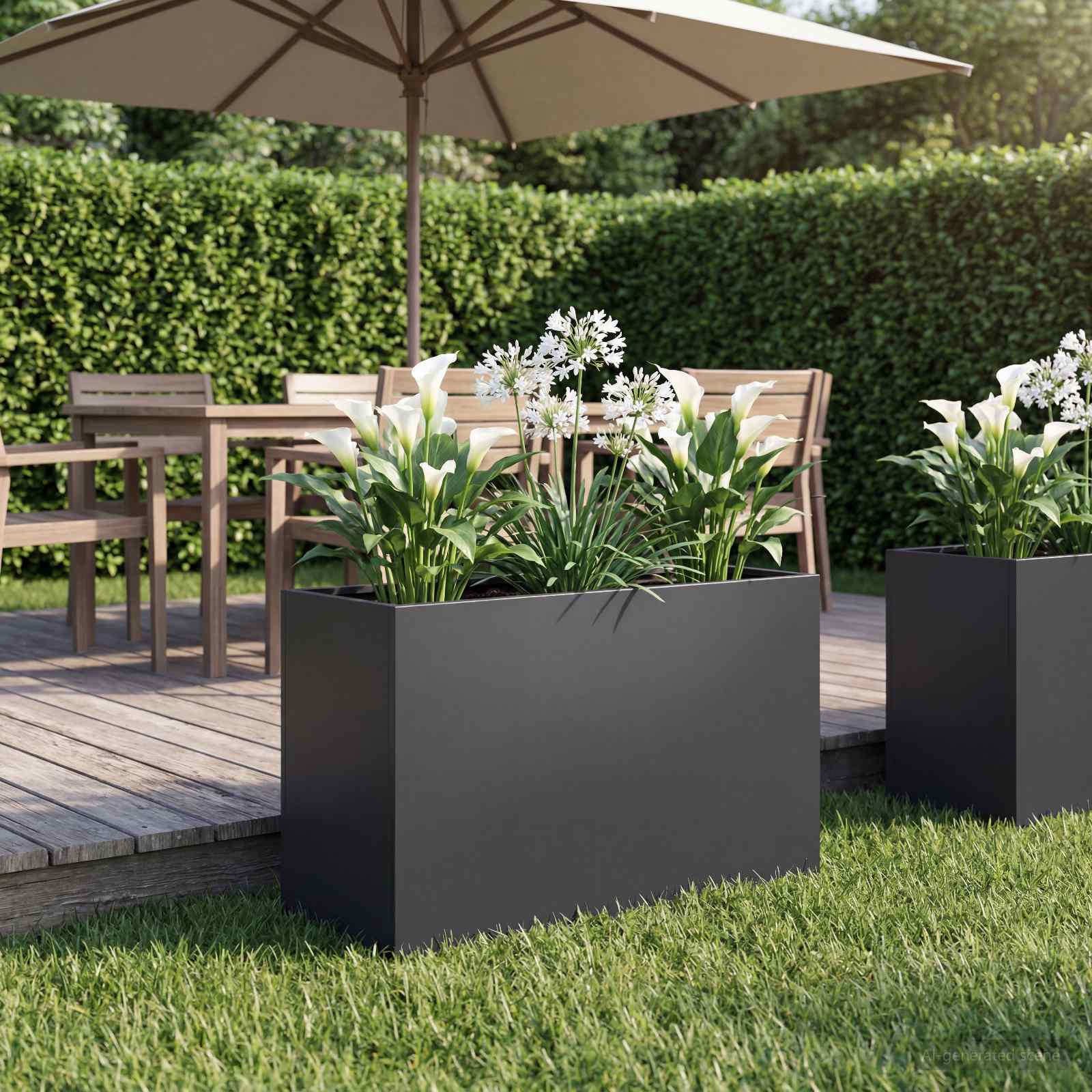 Plantenbak Zwart 80 x 30 x 50 cm Koudgewalst staal