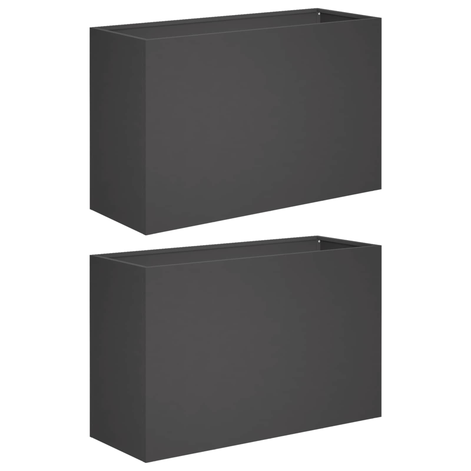 Plantenbak 2 st Zwart 80 x 30 x 50 cm Koudgewalst staal