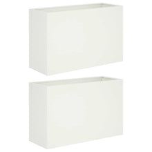 Plantenbak 2 st Wit 80 x 30 x 50 cm Koudgewalst staal
