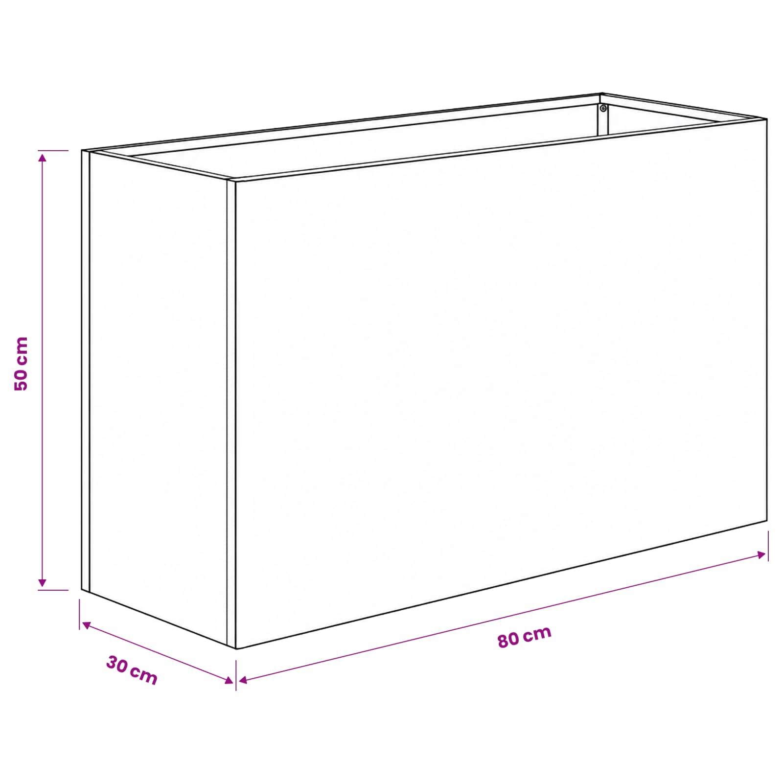 Plantenbak 2 st Wit 80 x 30 x 50 cm Koudgewalst staal