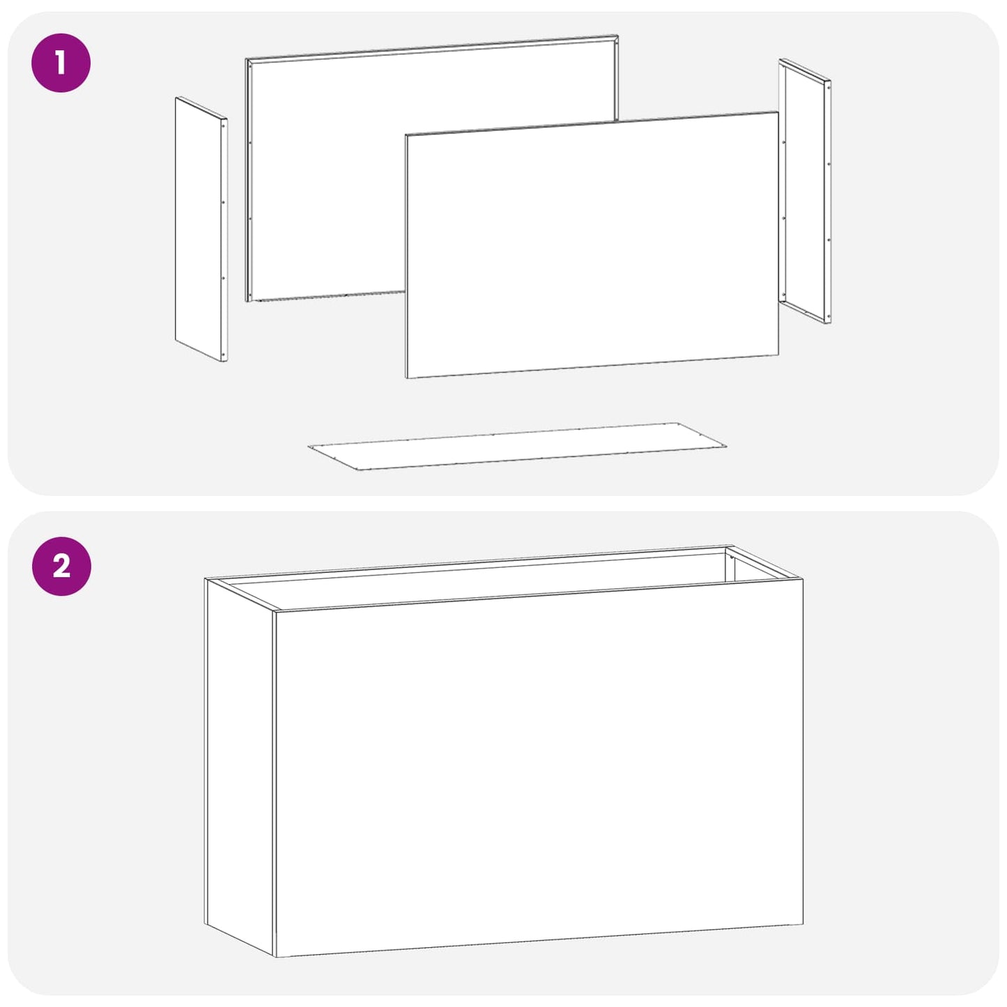 Plantenbak zilver 80 x 30 x 50 cm Gegalvaniseerd staal