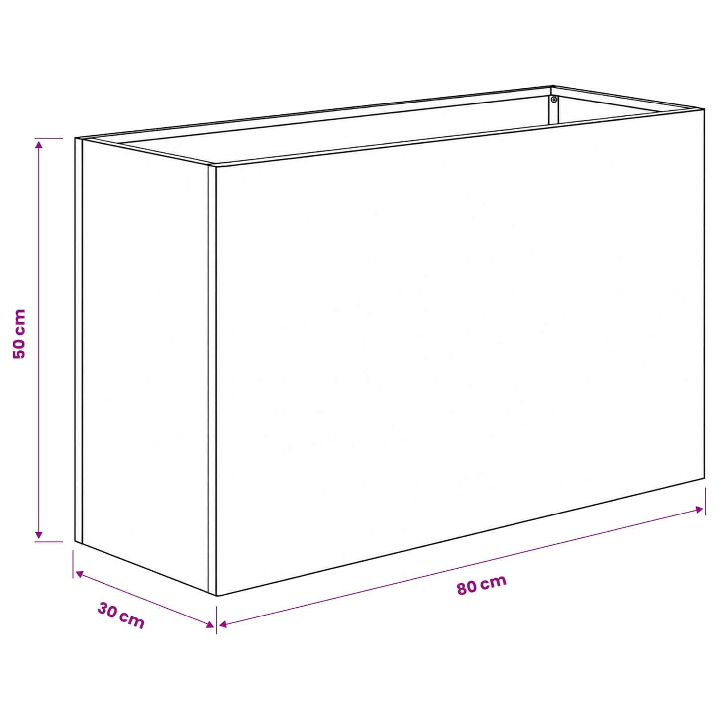 Plantenbak Roestkleurig 80 x 30 x 50 cm weervast staal