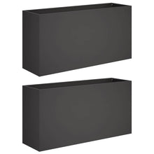 Plantenbak 2 st Zwart 100 x 30 x 40 cm Koudgewalst staal