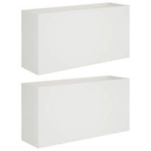Plantenbak 2 st Wit 100 x 30 x 40 cm Koudgewalst staal