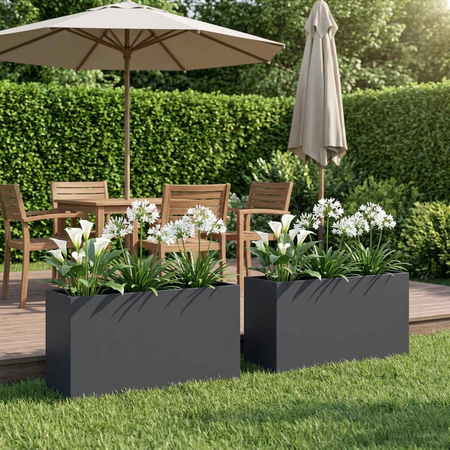 Plantenbak 2 st Antraciet 100 x 30 x 40 cm Koudgewalst staal