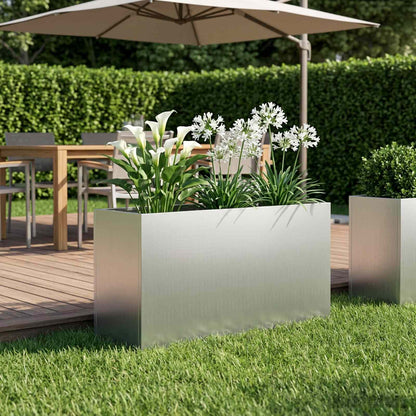 Plantenbak zilver 100 x 30 x 40 cm Gegalvaniseerd staal