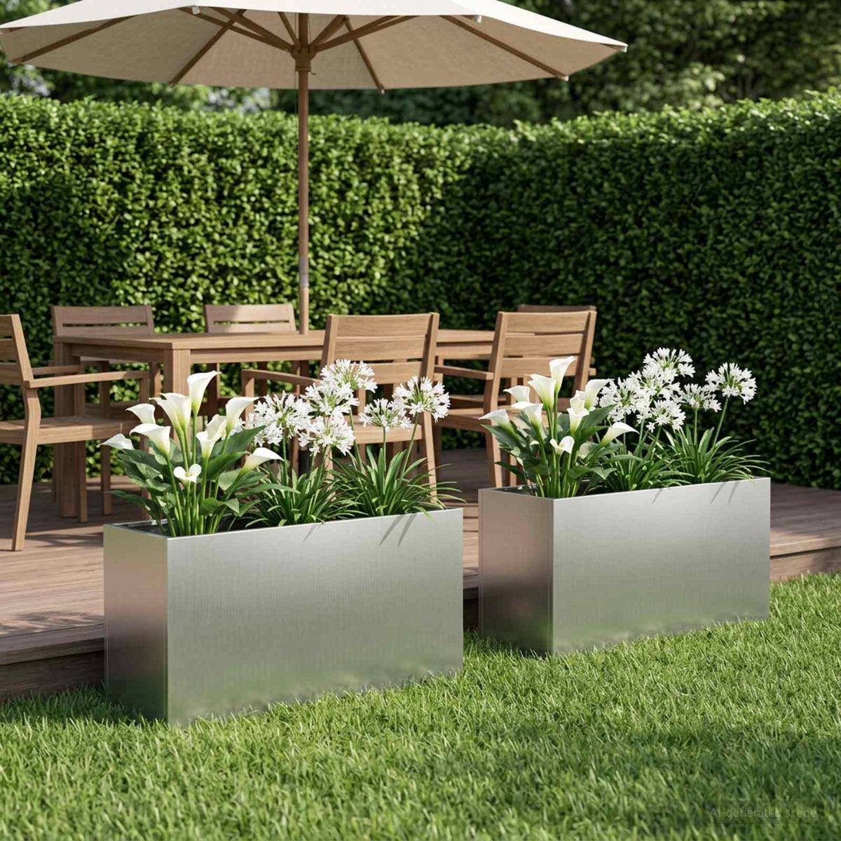 Plantenbak 2 st zilver 100 x 30 x 40 cm Gegalvaniseerd staal