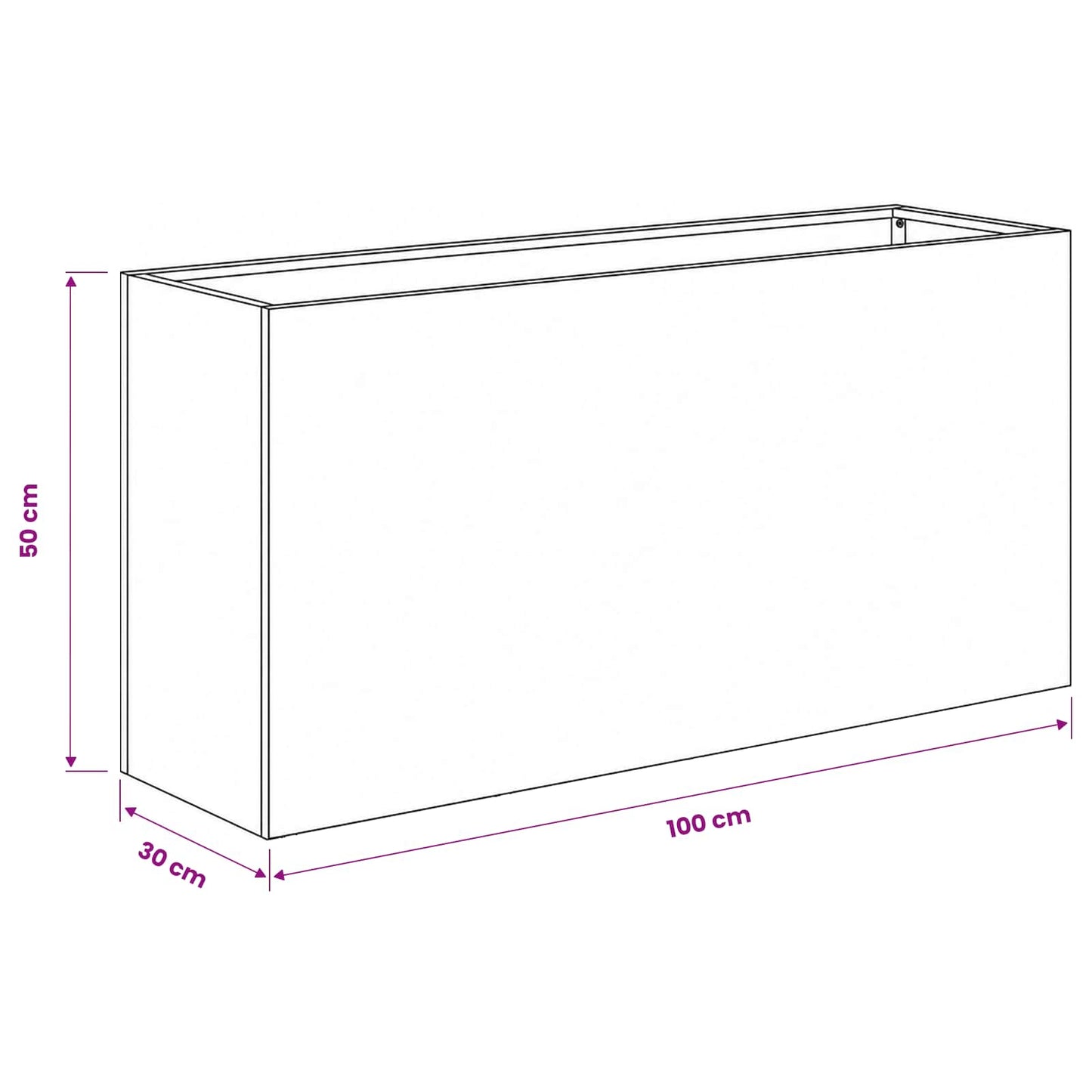 Plantenbak 2 st Zwart 100 x 30 x 50 cm Koudgewalst staal