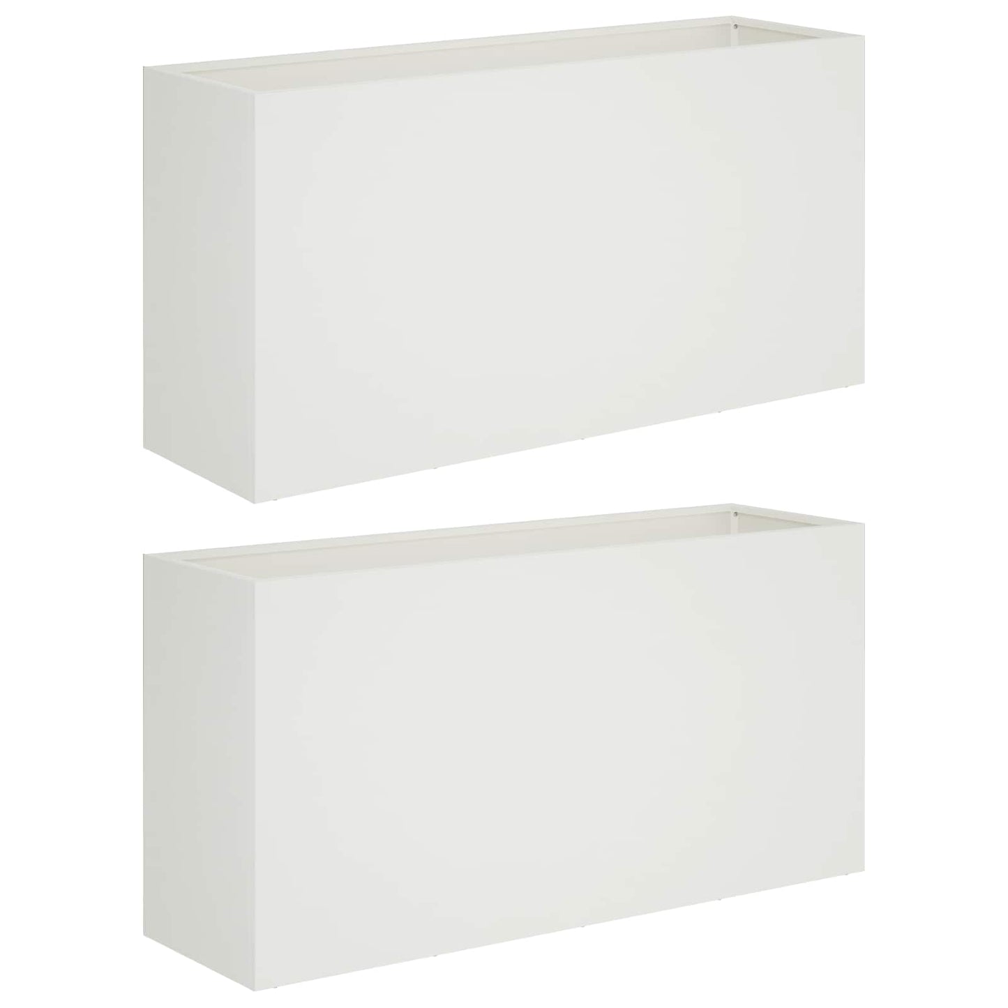 Plantenbak 2 st Wit 100 x 30 x 50 cm Koudgewalst staal