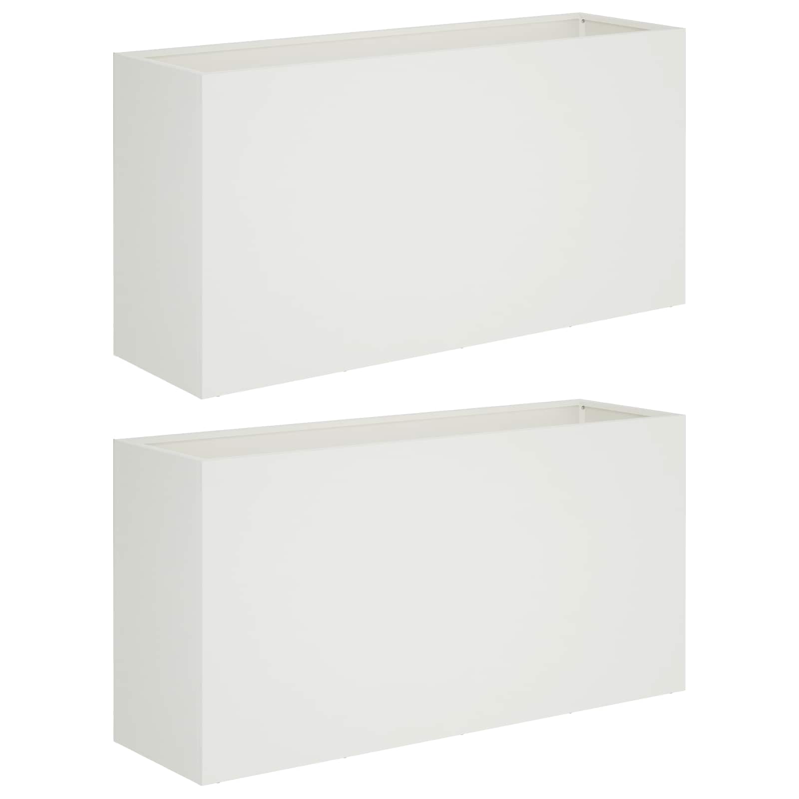 Plantenbak 2 st Wit 100 x 30 x 50 cm Koudgewalst staal