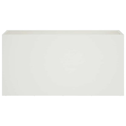 Plantenbak 2 st Wit 100 x 30 x 50 cm Koudgewalst staal