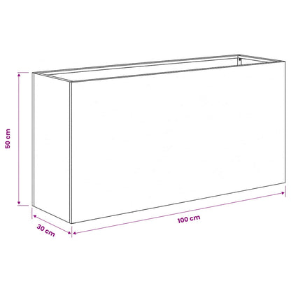 Plantenbak 2 st Wit 100 x 30 x 50 cm Koudgewalst staal