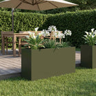 Plantenbak 100x30x50 cm koudgewalst staal olijfgroen