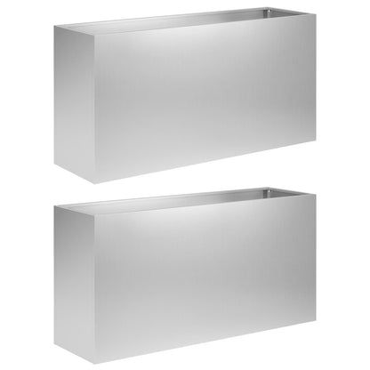 Plantenbak 2 st zilver 100 x 30 x 50 cm Gegalvaniseerd staal