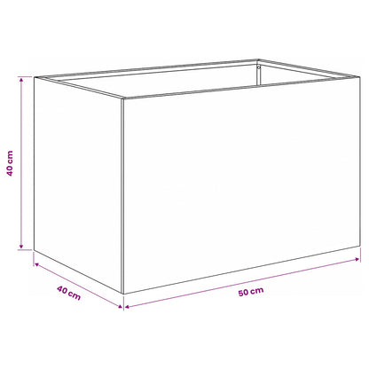Plantenbak 2 st Zwart 50 x 40 x 40 cm Koudgewalst staal