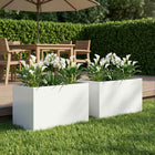 Plantenbakken 2 stuks 50x40x40 cm wit koudgewalst staal