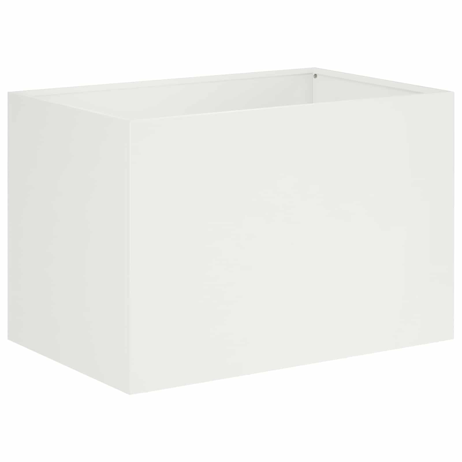 Plantenbak 2 st Wit 50 x 40 x 40 cm Koudgewalst staal