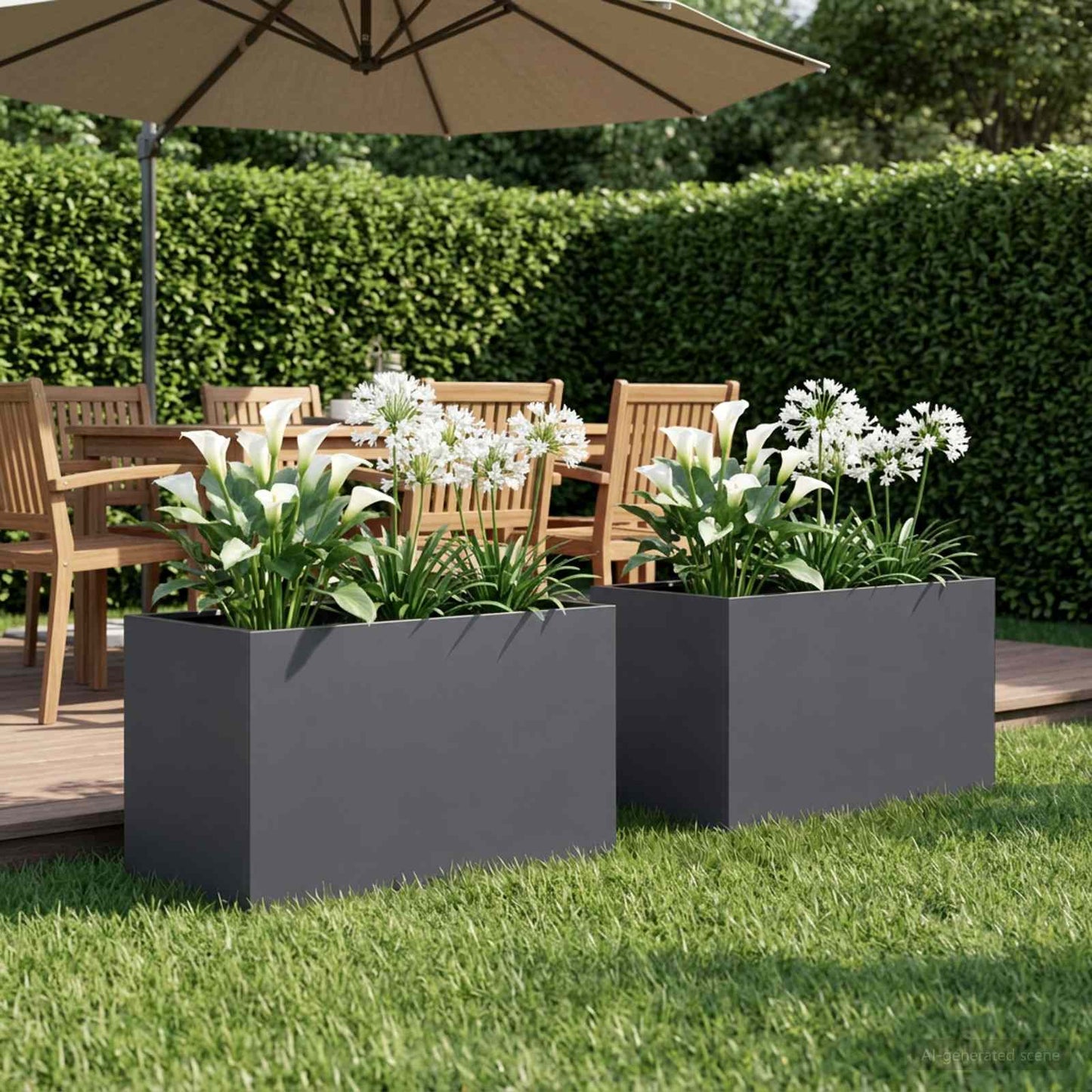 Plantenbak 2 st Antraciet 50 x 40 x 40 cm Koudgewalst staal