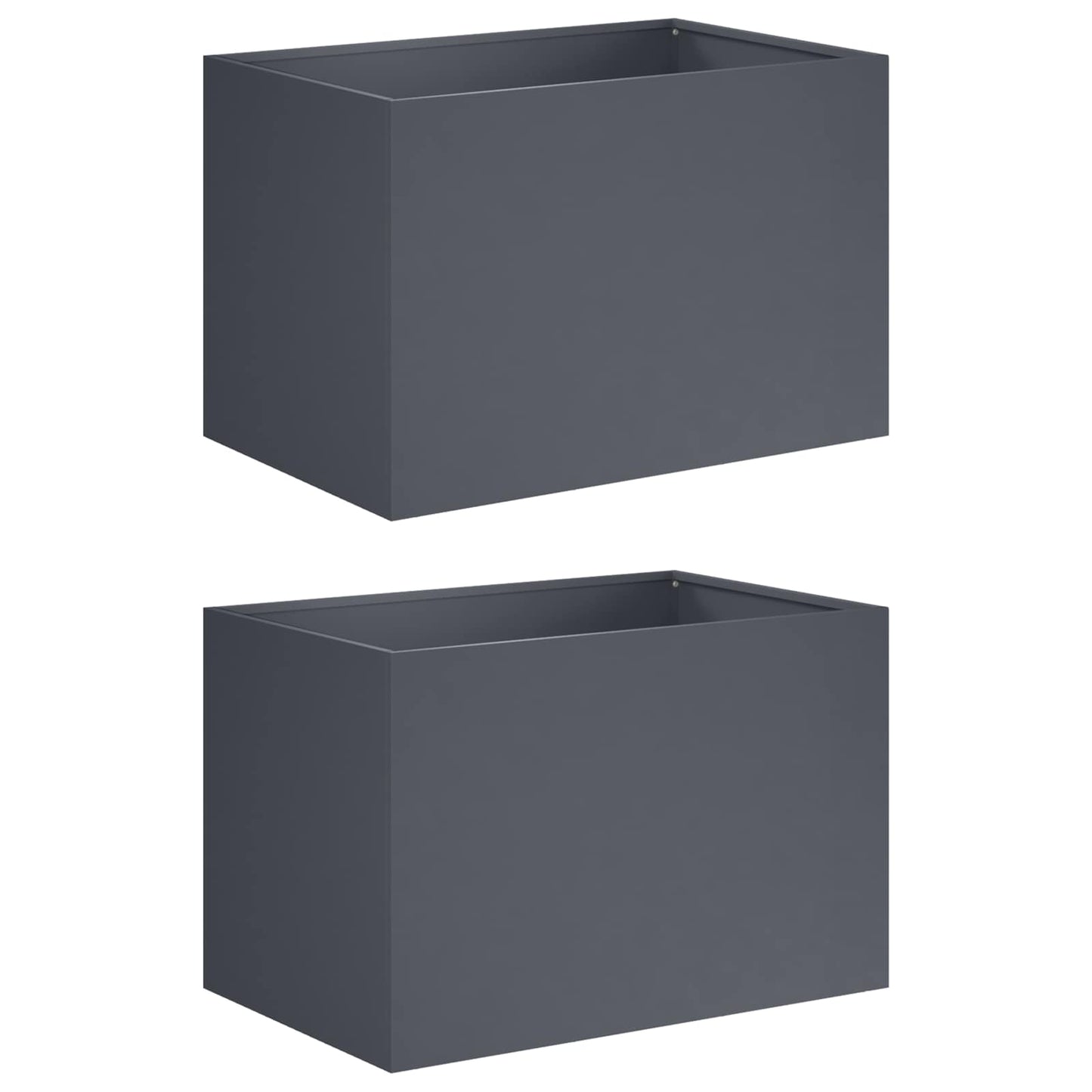 Plantenbak 2 st Antraciet 50 x 40 x 40 cm Koudgewalst staal