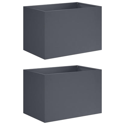 Plantenbak 2 st Antraciet 50 x 40 x 40 cm Koudgewalst staal
