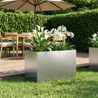 Plantenbak roestvrij staal 50x40x40 cm zilver